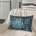 thumbnail image 5 of Daiia Blue Color Cactus Bedding Waterproof Pillow Protector Zippered Queen – Bed Bug Proof Pillow Encasement-14"x20", 5 of 6