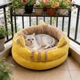 thumbnail image 3 of Indoor Circular Cat Bed With Cat Ears And Tail Design Suitable For All Seasons Portable Cat Slip Base Soft And Warm Washable, 3 of 4