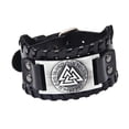 thumbnail image 1 of Pulsera Zulema Tótem Vikingo Cuero Plata, 1 of 8