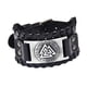 thumbnail image 1 of Triangle para hombre, Vintage de cuero PU a la moda para hombre, Medieval Tribal, Punk de cuerda , Cuero Plata Sunnimix pulsera de tótem vikingo, 1 of 8