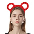 thumbnail image 1 of Fiudx Diadema con Orejas de Oso, Bandana Elástica de Felpa, Corona de Metal Ligera para El Cabello, Maquillaje Facial para Lavar El Cabello, Uso Diario para Mujeres, Regalo para Fiestas Navideñas, Aj, 1 of 4