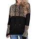 thumbnail image 4 of Sudadera con capucha ANGGREK con estampado de leopardo bloque de color para Mujer, 4 of 6