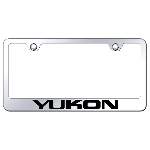 GMC Yukon Laser Etched Logo Stainless Steel License Plate Frame (Chrome)