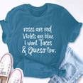 thumbnail image 5 of EcoLoom Roses Are Red Violets Are Blue I Want Tacos And Queso Too Short Sleeve Unisex T Shirt, 5 of 6