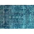 thumbnail image 1 of Ahgly Company Machine Washable Indoor Rectangle Oriental Turquoise Blue Industrial Area Rugs, 8' x 12', 1 of 4
