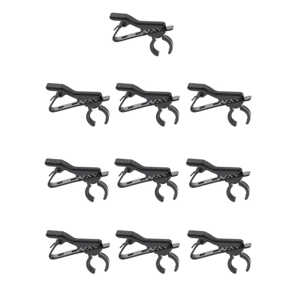 Pack/10 Mic Clips Clamps for Interview Meeting Lectures Chatting Dia