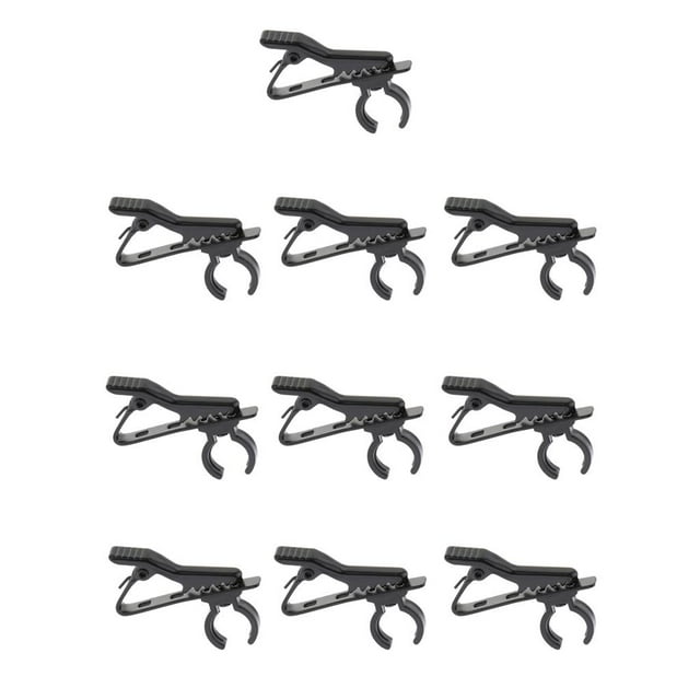 Portátil 10Pcs / Pack C Forma de Micrófono Negro - 8.5mm CUTICAT Clip de solapa para micrófono