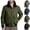 Navy, variant on Men's Shearling Bomber Jacket with Faux Fur Collar, Zip Up Long Sleeve Thicken Warm Cargo Jackets with Pockets
