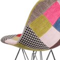 thumbnail image 3 of 2 Pk. Elon Series Milan Patchwork Fabric Chair with Chrome Base, 3 of 9