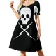 thumbnail image 4 of Vestido sin mangas con diseño de calavera a prueba de muerte, vestidos de verano para mujer, vestido de noche., 4 of 8