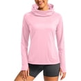 thumbnail image 3 of QATAINLAV Women UPF 50+ Long Sleeve Shirts UV Protection Lightweight Sun Hoodie Outdoor Face Mask Hooded Workout Tops with Thumb Holes Pink XXXL, 3 of 7