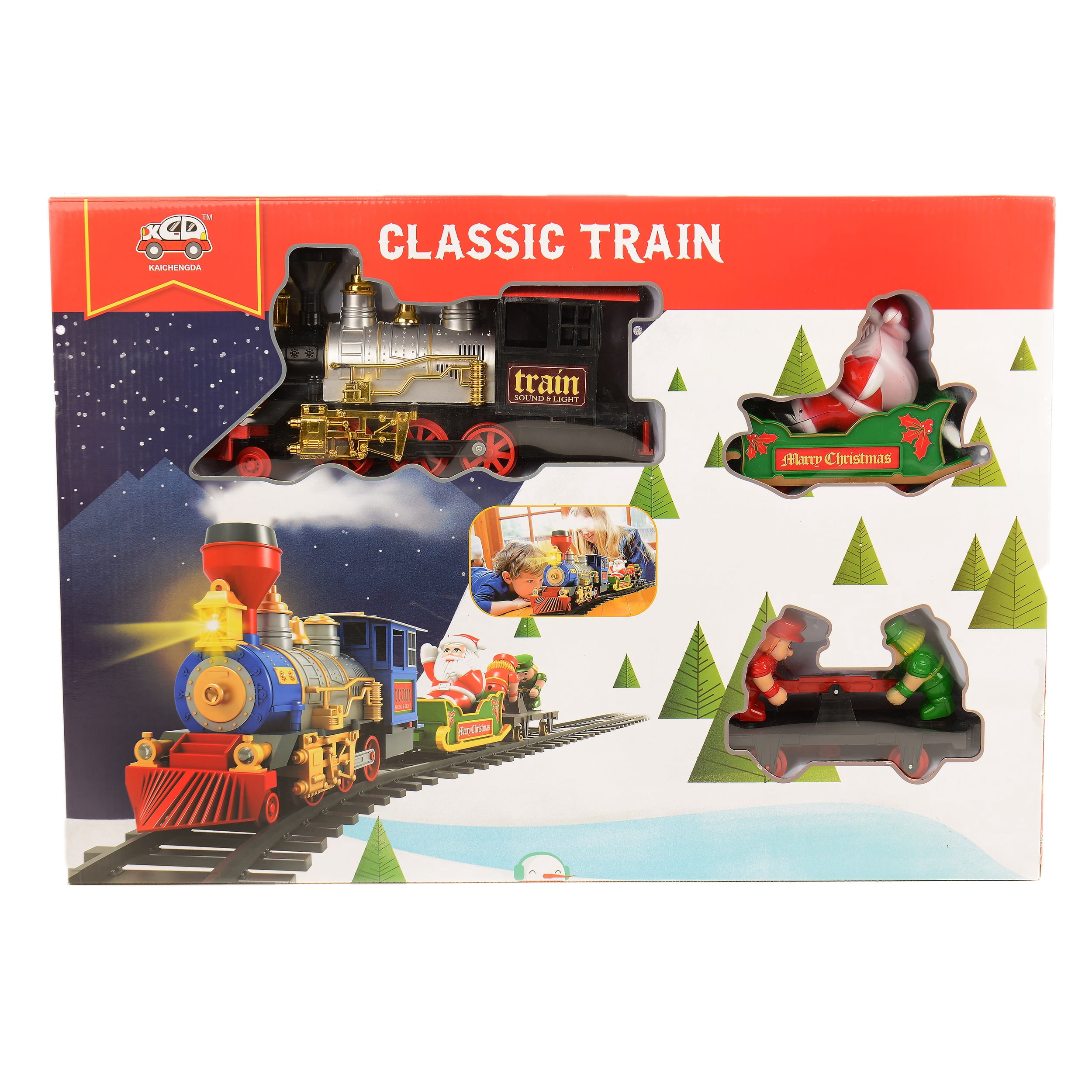 Classic Christmas Train Set with Lights and Sounds for Under the Christmas Tree