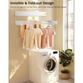 thumbnail image 2 of Wall Mounted Clothes Drying Rack Folding Indoor, Foldable Laundry Drying Rack Collapsible,Invisible, Space Saving, Retractable Towel Drying Rack (5 Drying Rods, White 32"), 2 of 10