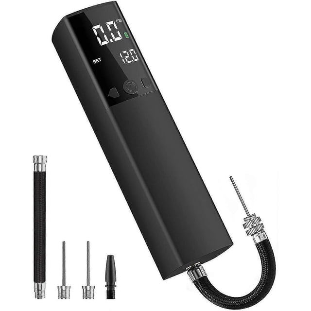 Bomba de aire eléctrica Sxbd, bomba de aire inteligente portátil para inflar balones rápidamente, con manómetro preciso y pantalla LCD digital para fútbol, baloncesto y voleibol.