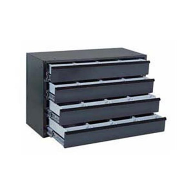 Craftline Armoire à Tiroirs Modulaire Peu Profonde à 4 Tiroirs avec Plateaux Noirs