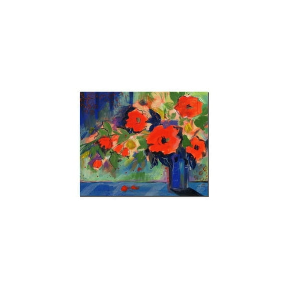 Trademark Art "Red Flowers" Canvas Art by Sheila Golden