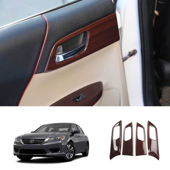 Suitable for Honda for Accord 2013-2017 red wood grain interior door handle lock cover decoration 4X-