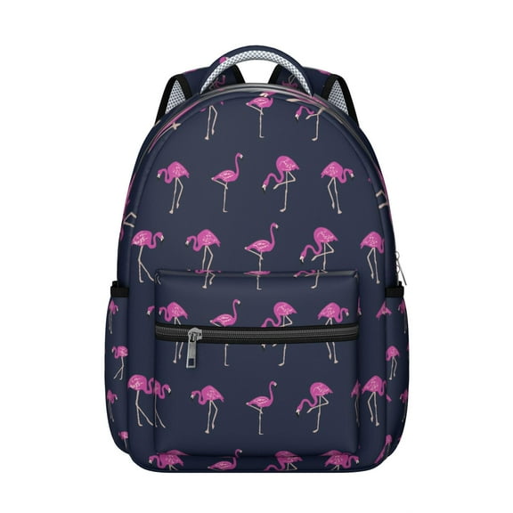 "Flamingo Print Backpack for School - Trendy & Waterproof Bookbag for College, High School & Work, Roomy Laptop Bag, Cute Gift for Her or Him"