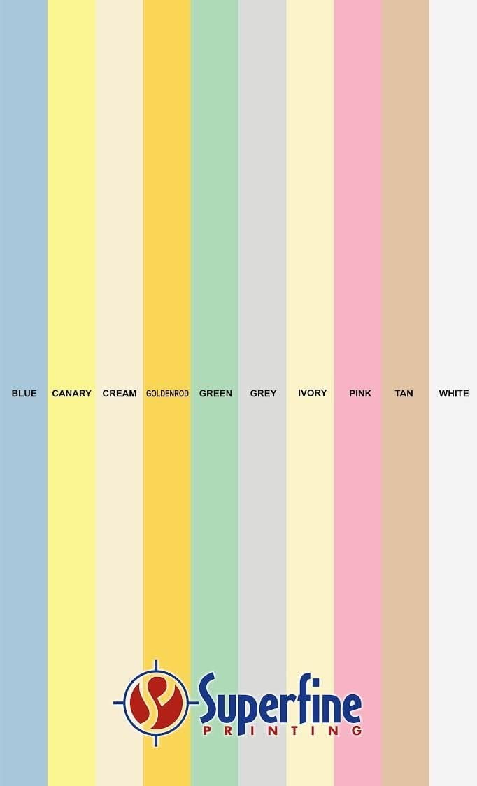 Pastel Color Paper 10 Assortment Colors of 25 Each, 20 Lb, 250 Sheets