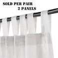 thumbnail image 2 of 2x Tab Top Curtains Natural Linen Blended Airy Curtains For Living Room Home Decor Reducing Bedroom Drape Panels, White, 2 of 5