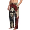 thumbnail image 6 of Logiee Gothic Skull With Roses Print Pajama Pants for Men,Men’s Pajama Bottoms,Mens PJ Pants with Pockets & Button Fly-3X-Large, 6 of 6