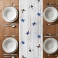 thumbnail image 6 of Butterflies Flower Table Runner - 60 Inch Long, Kitchen Dining Table Runner Dresser Scarves, Country Wood Grain Leaves Farmhouse Farmhouse Decor for Coffee Tables Wedding Party Banquet, 6 of 8