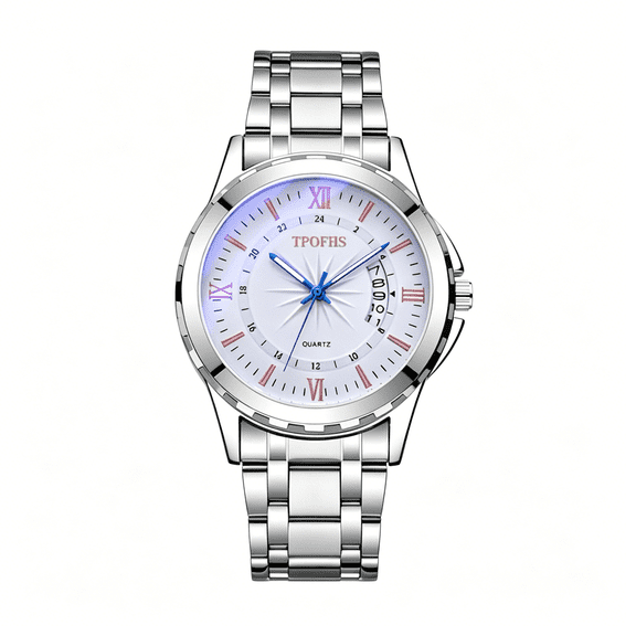 DESIGNICE Watches for Men, Men'S Classic Casual Quartz Watch, Night Light Hand, Stainless Business Steel Strap Roman Numerals Date Watch, Men'S Wrist Watches