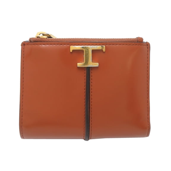 Pre-Owned Tod's Timeless Women's Bifold Wallet XAWTSKB8100KET Leather Brown (Fair)