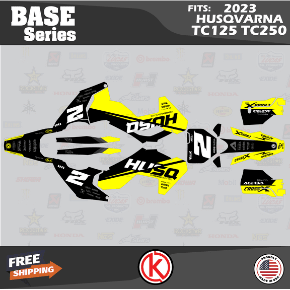 Kalair GFX Graphics Kit for Husqvarna MX 2 STROKE TC125 and TC250 (2023 ) Base Series