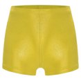 thumbnail image 3 of iixpin Kids Girls Metallic Mini Dots Shorts Elastic Waistband Hot Pants for Dance Gymnastics Performance Yellow 12, 3 of 4