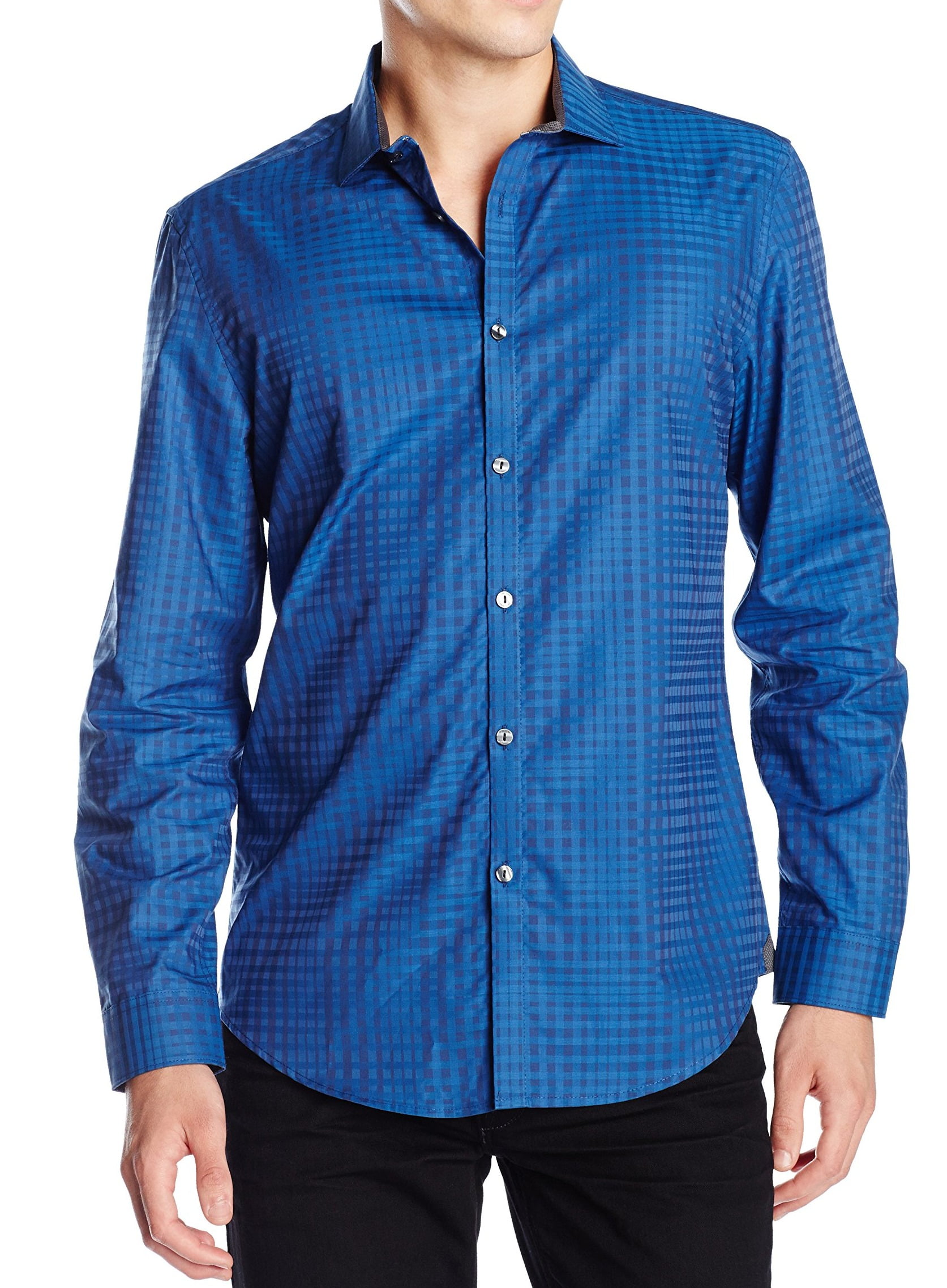 Calvin Klein NEW Blue Men's Size Medium M Plaid Button Down Shirt