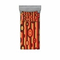 thumbnail image 2 of Ambesonne Retro Fitted Sheet & Pillow Sham Set, Circles Dots Stripes Art, Full, Multicolor, 2 of 3