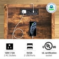 thumbnail image 4 of FABATO End Table and Nightstand with Charging Station, Rustic Brown, 4 of 8