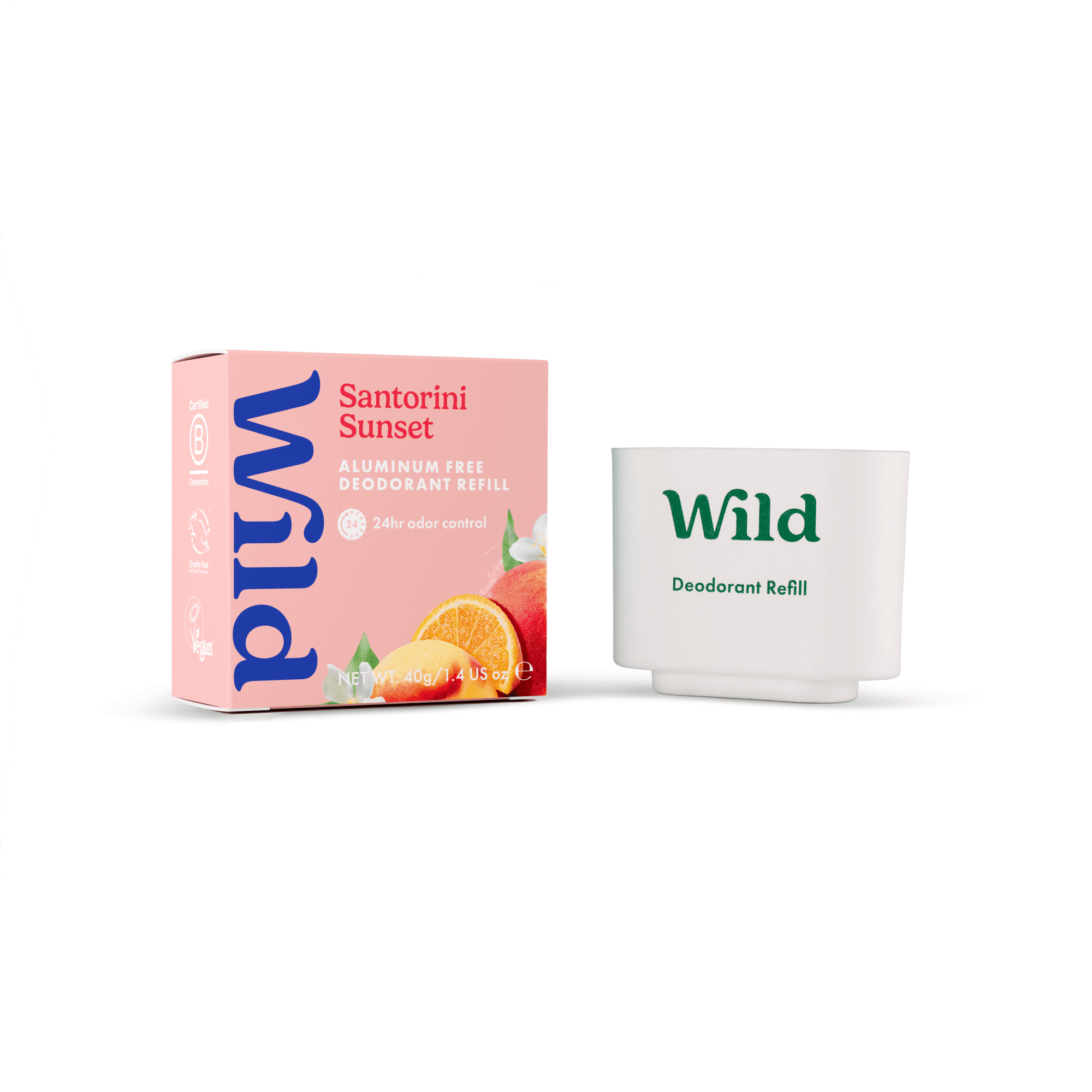 Wild Stick Deodorant Refill, Santorini Sunset. Aluminum Free, for Women and Men, 1.4oz