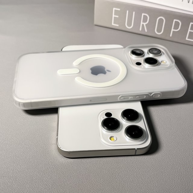 Luxury Matte For Magsafe Magnetic Wireless Charge Case for iPhone 16 15 14 Plus 13 12 11 Pro Max Clear Shockproof Bumper Cover White For iPhone 14