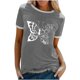 thumbnail image 1 of Camiseta holgada cómoda debajo de la cintura con cuello redondo y estampado elegante para mujer, blusa de manga corta, Tops informales OAVQHLG3B Store lin121212, 1 of 5