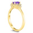 thumbnail image 2 of SZUL Women's 6X4MM Amethyst and Diamond Regal Ring in 10K Yellow Gold, 2 of 4