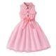 thumbnail image 5 of Vestido Fluido Estilo Corto Vestido de Arco sin Mangas de Malla de Solapa de Color Sólido para Niños con Bolsillos de Carga Y Cinturón de Satén, Vestido Cómodo Casual para Adultos Y Niños, 5 of 7