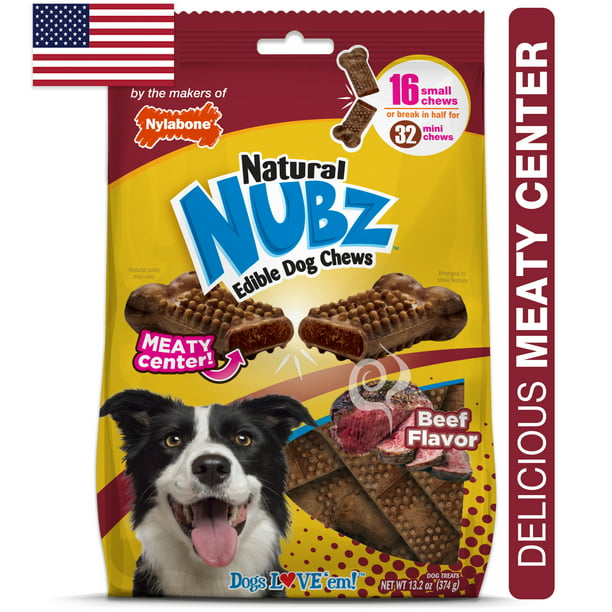 Nylabone Nubz Meaty Center Natural Long Lasting Edible Dog Chews 16