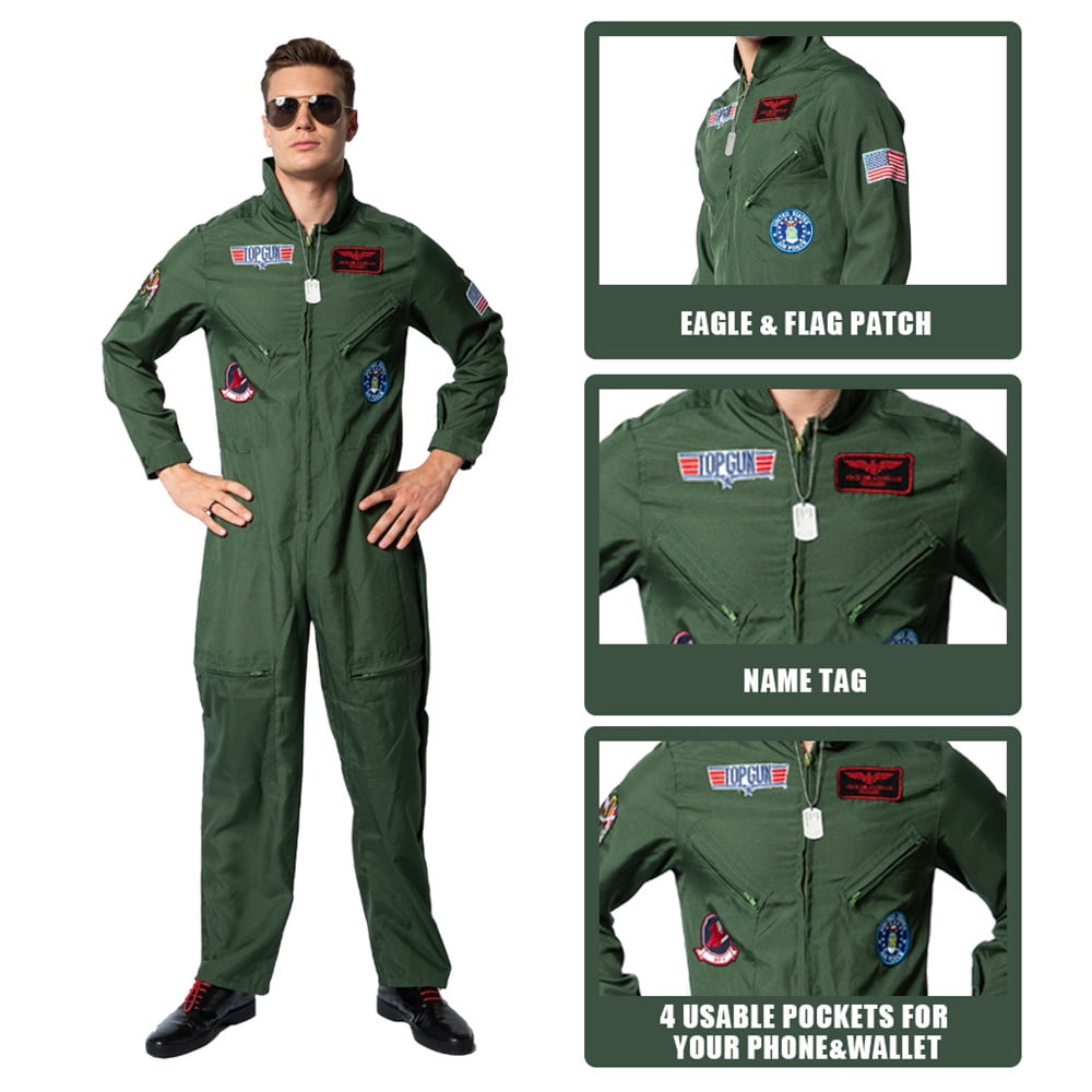 Men's Air Force Fighter Pilot Costume Adult/Kid Flight Suit