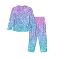 thumbnail image 2 of Junzan Multicolor Glitter Print Womens Pajama Sets,Long Sleeve Button Down For Women Pjs 2 Piece, 2 of 9