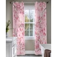 thumbnail image 4 of Spring Peaches Sheer Curtains 84 Inch Length 2 Panels Set for Living Room/Bedroom, Botanical Blossom Flowers Branches Kitchen Curtains Grommet Semi-Sheer Curtains Drapes Window Treatments 52"x84"x2, 4 of 7