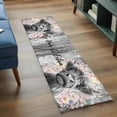 thumbnail image 3 of Runner Rug 2'x6', Black Cow Floral Washable Non-Slip Hallway Runner Rugs, Grey Ombre Farmhouse Animals Bedside Rugs Floor Mats Carpet Runners for Kitchen Bathroom Laundry Room, 3 of 8