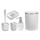 thumbnail image 1 of Juego de 5 accesorios de baño de acrílico, soporte para cepillo de dientes, jabonera, botella, inodoro Blanco, 1 of 9