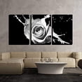 thumbnail image 2 of wall26 - 3 Piece Canvas Wall Art - Rose with Red Splashes on Black Background - Modern Home Art Stretched and Framed Ready to Hang - 16"x24"x3 Panels, 2 of 3