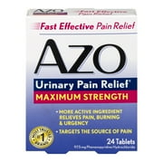 AZO Maximum Strength Urinary Pain Relief, UTI Pain Reliever, 24 ct