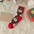 thumbnail image 1 of Chaussettes de Sol Imprimées de Noël pour Femmes, Chaussettes en Molleton Corail Peluche, 1 of 3