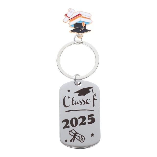 Clase de graduación Llavero significativo Titanium Steel Key Ring Accesorios de graduación ideal Souvenir inspirador para graduados Soporte de llave para carteras
