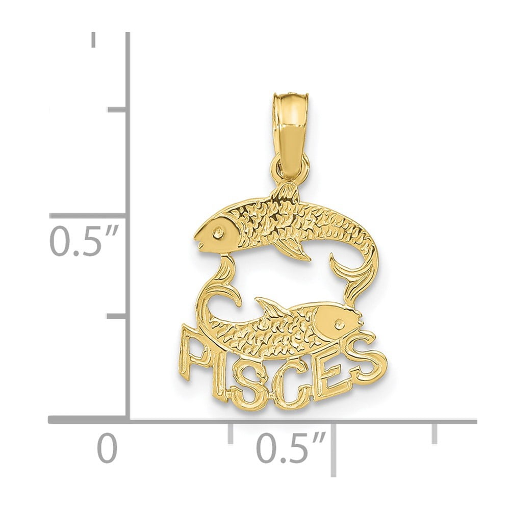 Finest Gold 10K Pisces Zodiac Charm
