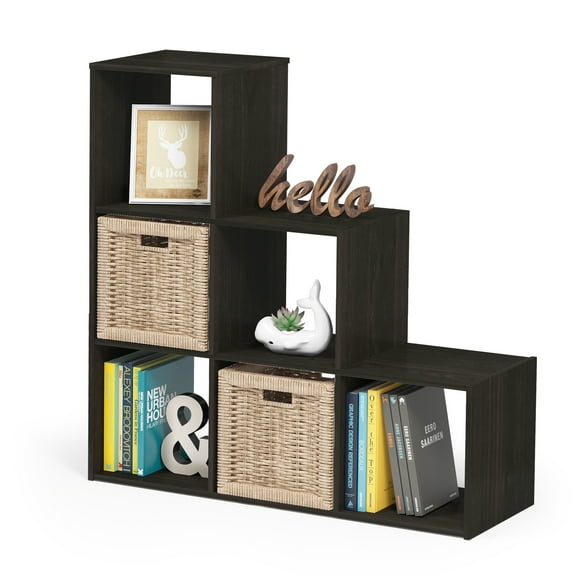 Furinno Pelli Cubic Storage Cabinet, 3-2-1, Espresso, 17070EX